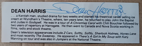 Original autograph dean harris - dean,